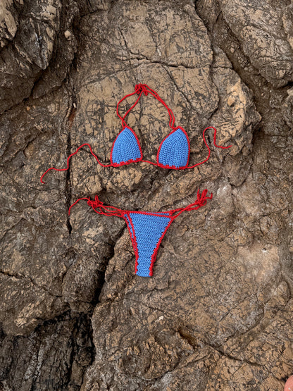LE BIKINI Haut - Bleu Rouge