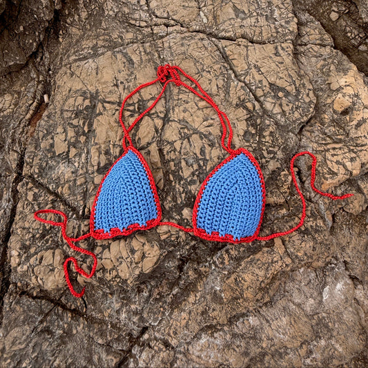 LE BIKINI Haut - Bleu Rouge