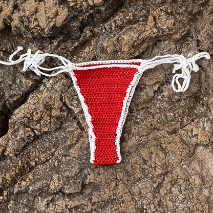 LE BIKINI Bas - Rouge Blanc
