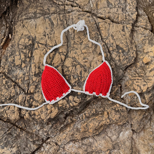 LE BIKINI Haut - Rouge Blanc